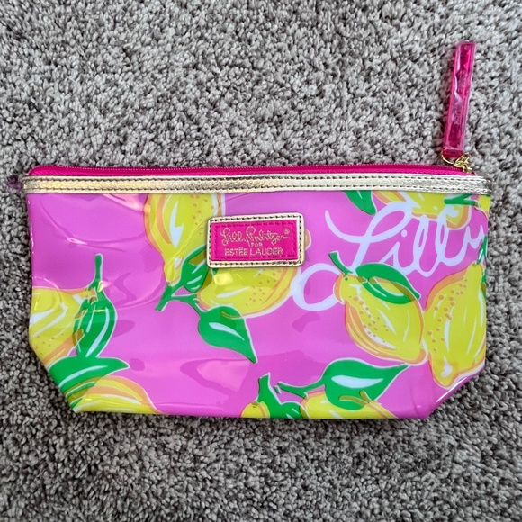 Lilly Pulitzer For Estee Lauder Lemon makeup bag pouch - Picture 1 of 6